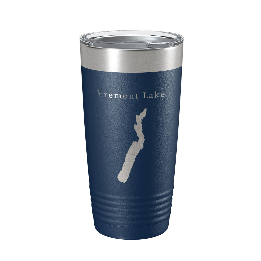 Fremont Lake Map Tumbler Travel Mug Insulated Laser Engraved Coffee Cup Wyoming 20 oz