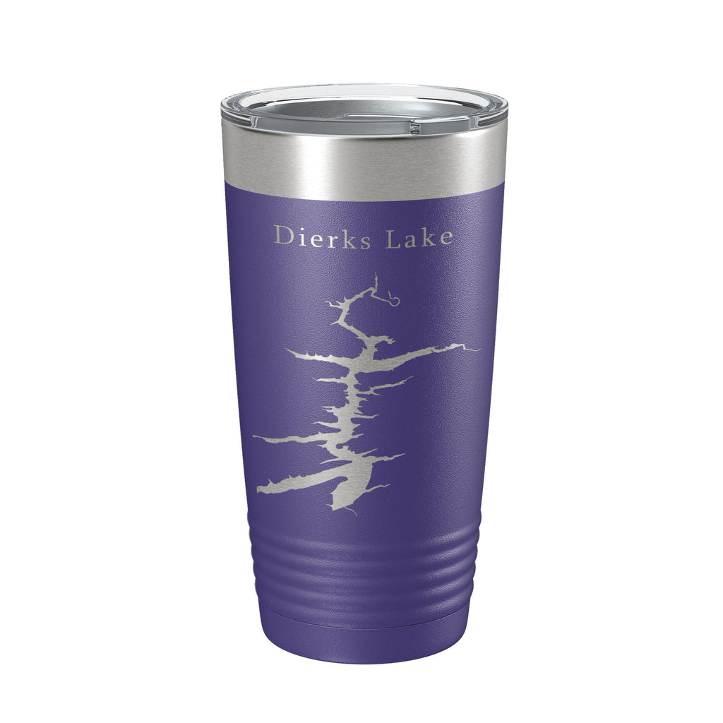 Dierks Lake Map Tumbler Travel Mug Insulated Laser Engraved Coffee Cup Arkansas 20 oz