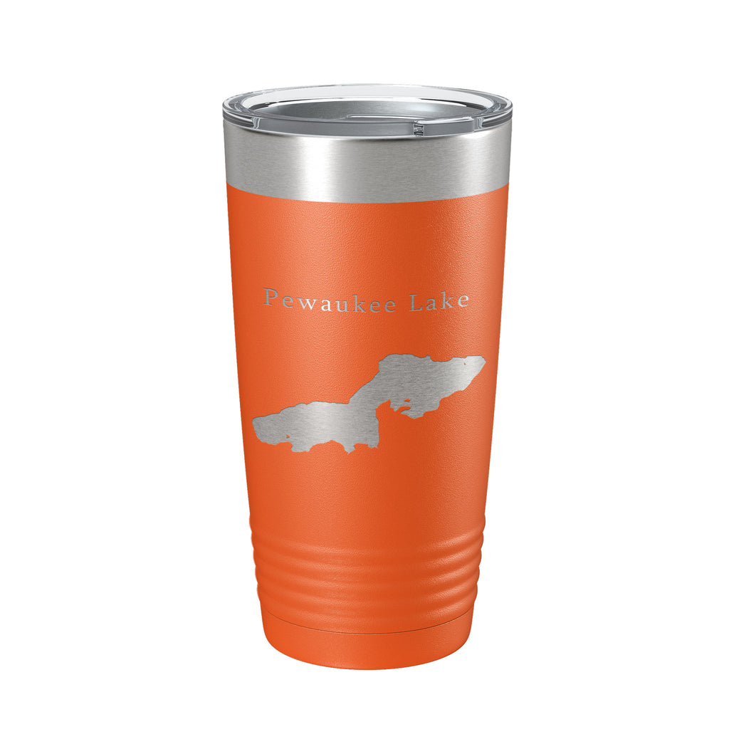 Pewaukee Lake Map Tumbler Travel Mug Insulated Laser Engraved Coffee Cup Wisconsin 20 oz