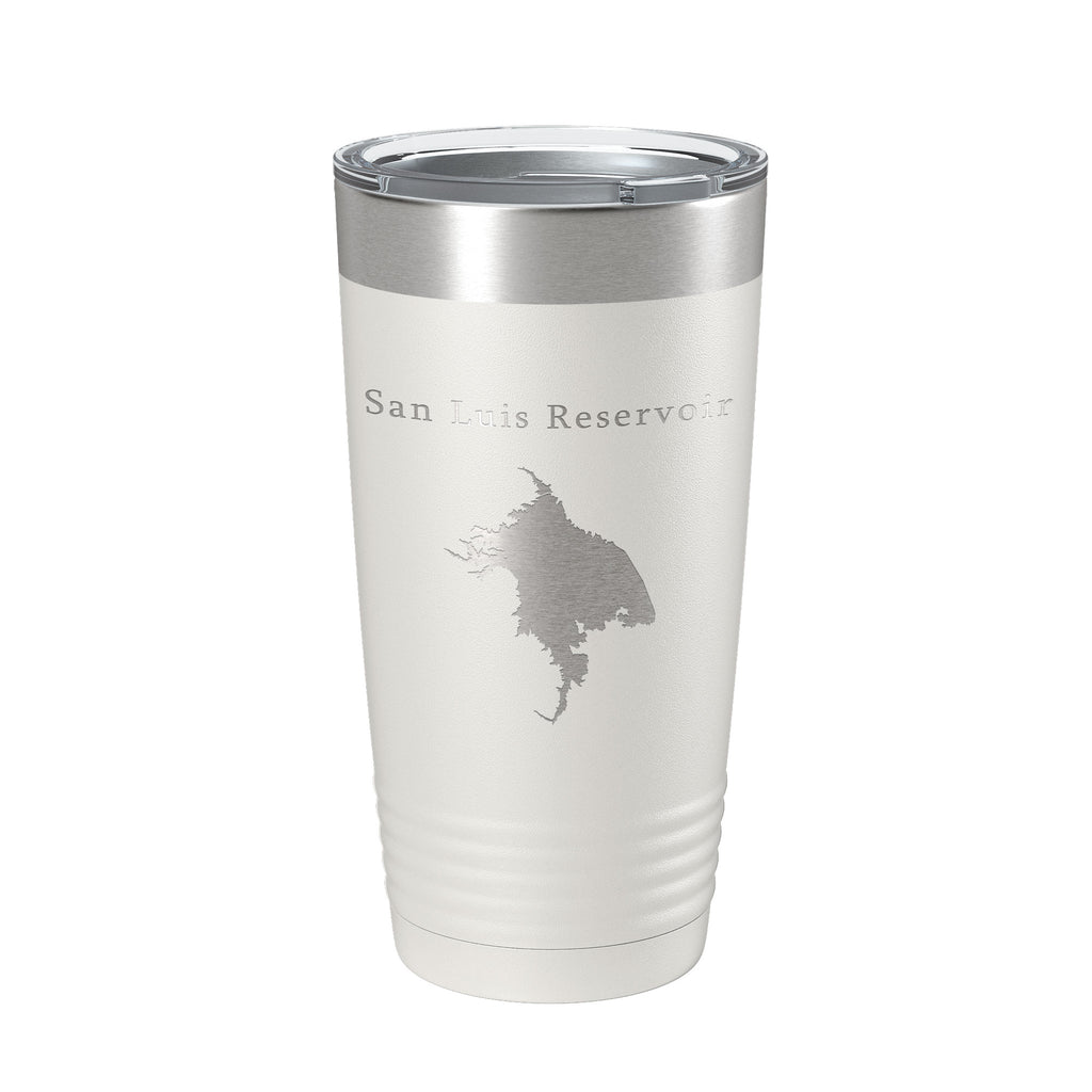 San Luis Reservoir Tumbler Lake Map Travel Mug Insulated Laser Engraved Coffee Cup California 20 oz