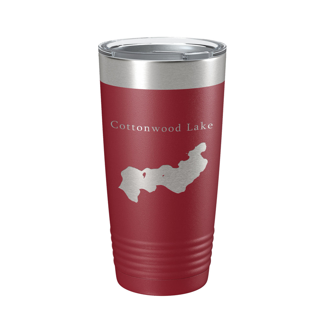 Cottonwood Lake Map Tumbler Travel Mug Insulated Laser Engraved Coffee Cup Alaska 20 oz