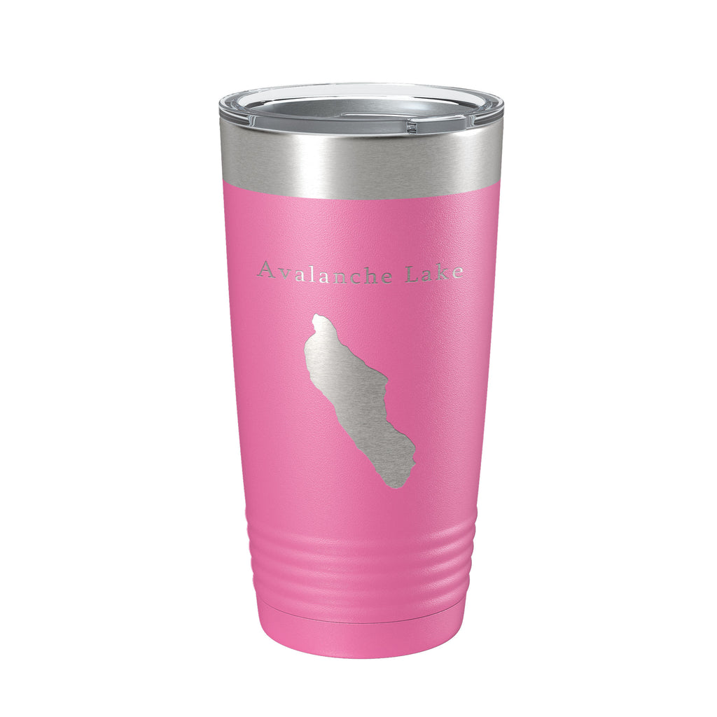 Avalanche Lake Map Tumbler Travel Mug Insulated Laser Engraved Coffee Cup Montana 20 oz