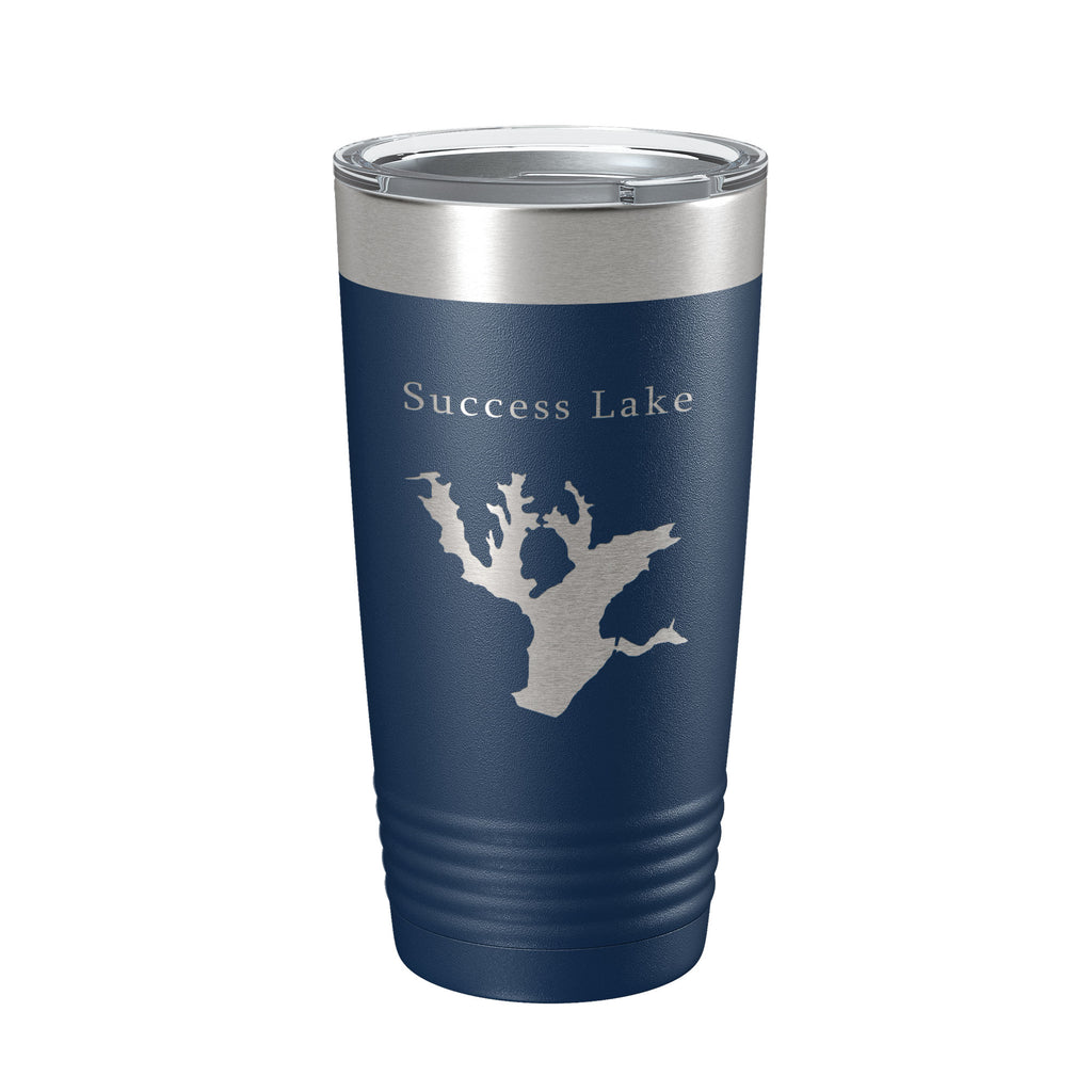 Success Lake Map Tumbler Travel Mug Insulated Laser Engraved Coffee Cup California 20 oz