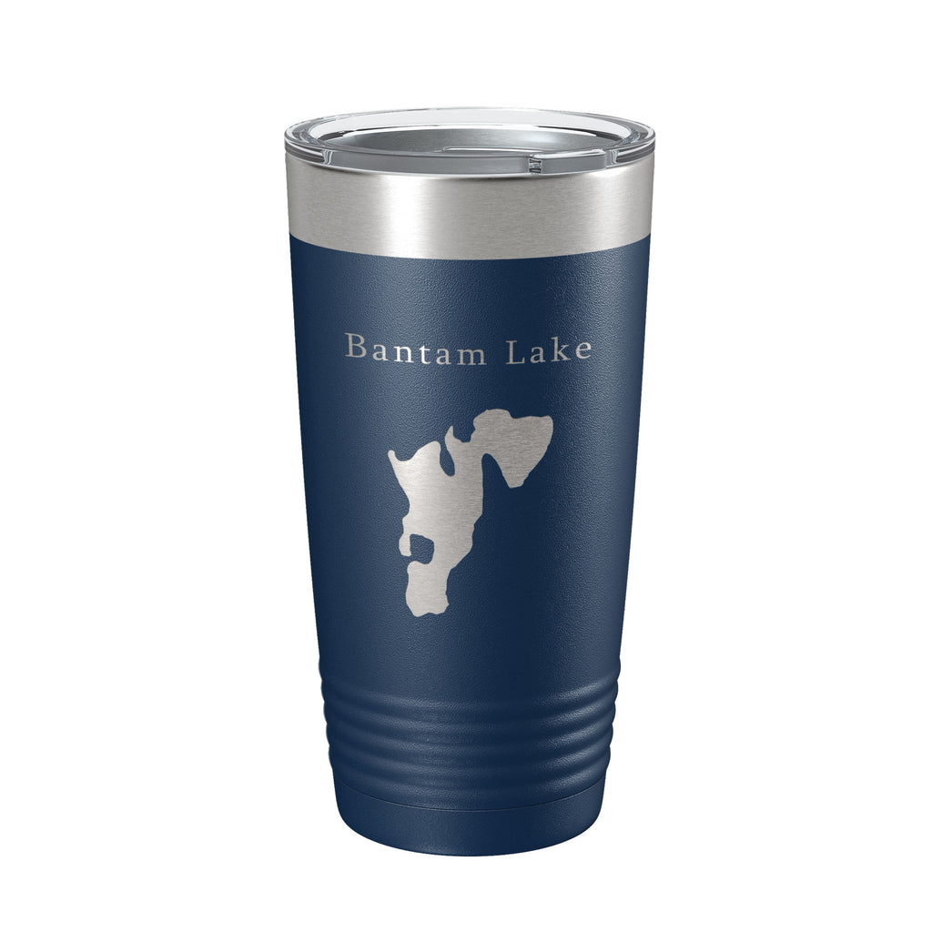 Bantam Lake Map Tumbler Travel Mug Insulated Laser Engraved Coffee Cup Connecticut 20 oz