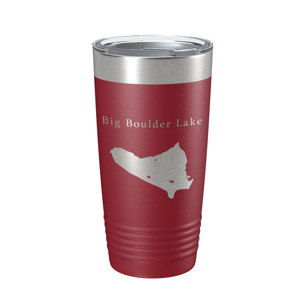 Big Boulder Lake Map Tumbler Travel Mug Insulated Laser Engraved Coffee Cup Pennsylvania 20 oz