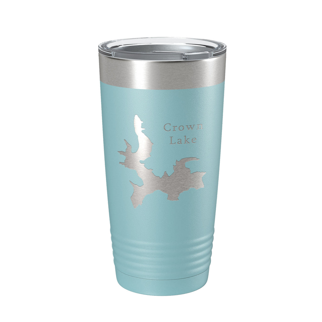 Crown Lake Map Tumbler Travel Mug Insulated Laser Engraved Coffee Cup Arkansas 20 oz