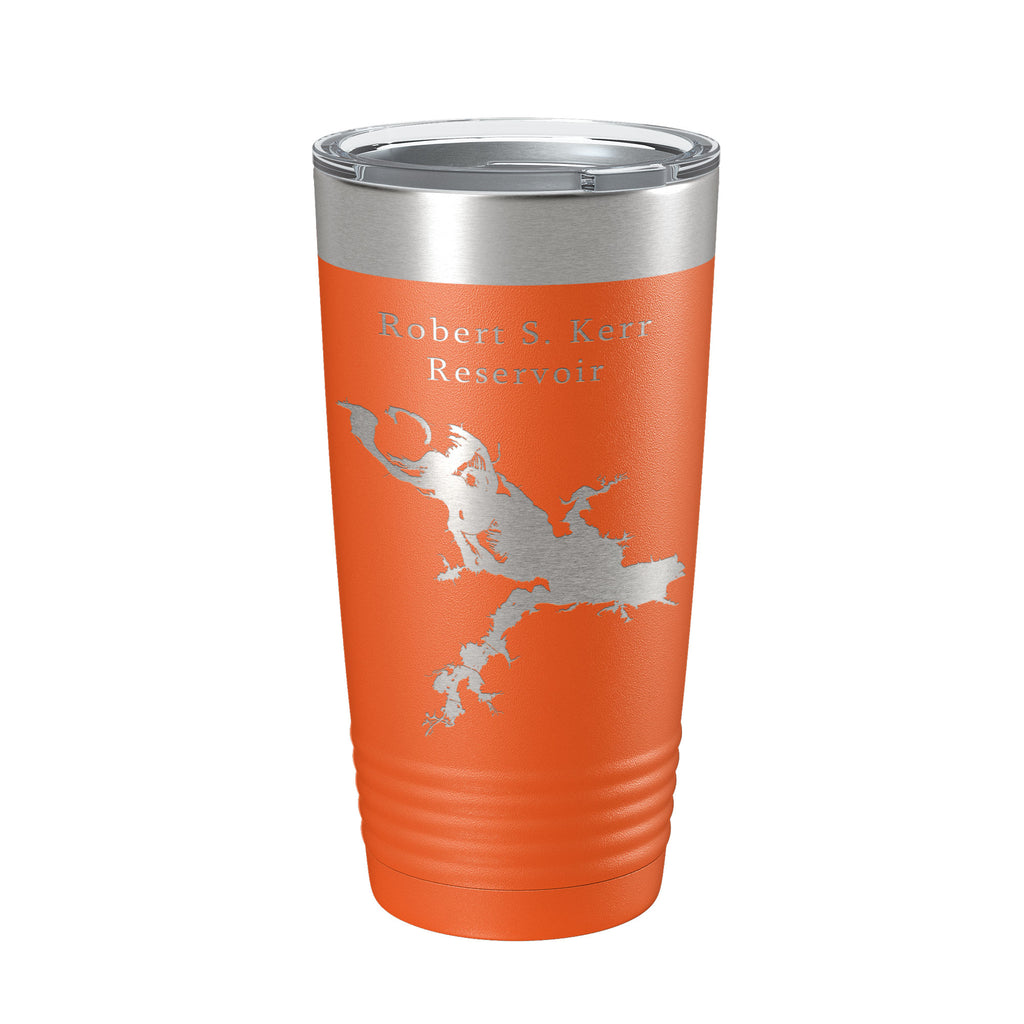 Robert S. Kerr Reservoir Tumbler Lake Map Travel Mug Insulated Laser Engraved Coffee Cup Oklahoma 20 oz