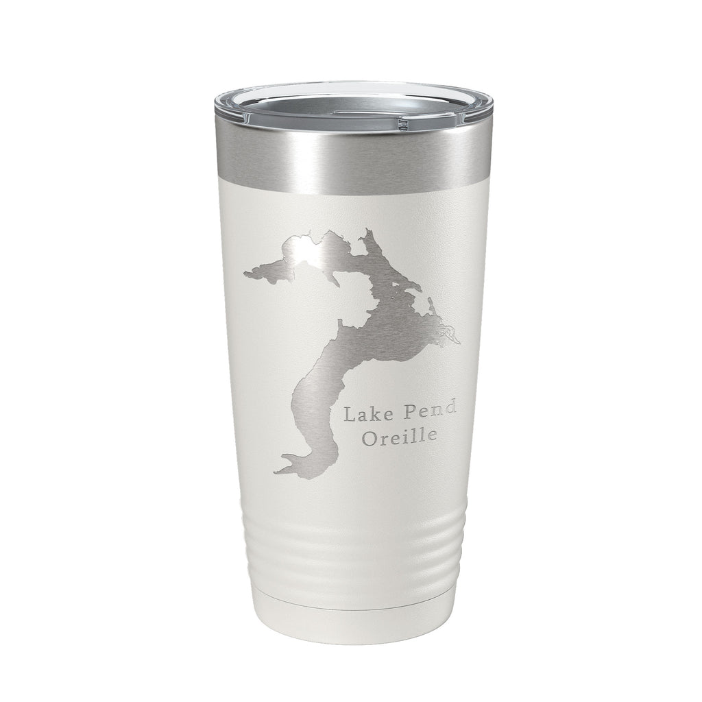 Lake Pend Oreille Map Tumbler Travel Mug Insulated Laser Engraved Coffee Cup Idaho 20 oz