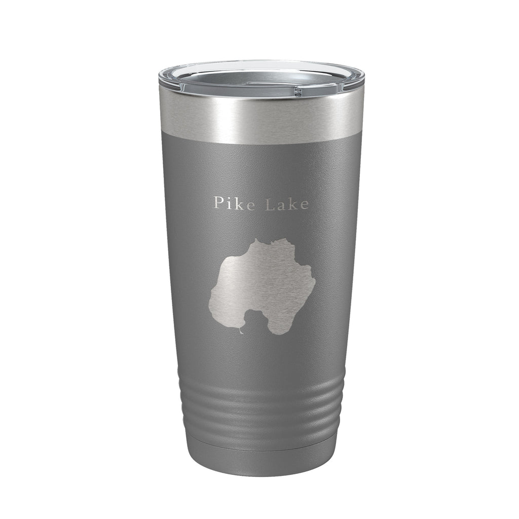 Pike Lake Map Tumbler Travel Mug Insulated Laser Engraved Coffee Cup Washington County Wisconsin 20 oz