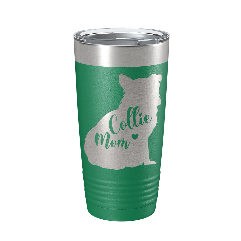 Collie Mom Tumbler Dog Travel Mug Gift Insulated Laser Engraved Coffee Cup 20 oz