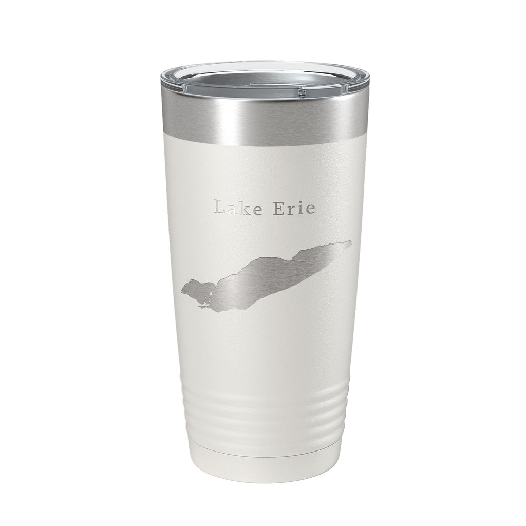 Lake Erie Map Tumbler Travel Mug Insulated Laser Engraved Coffee Cup Michigan Ohio Pennsylvania New York 20 oz
