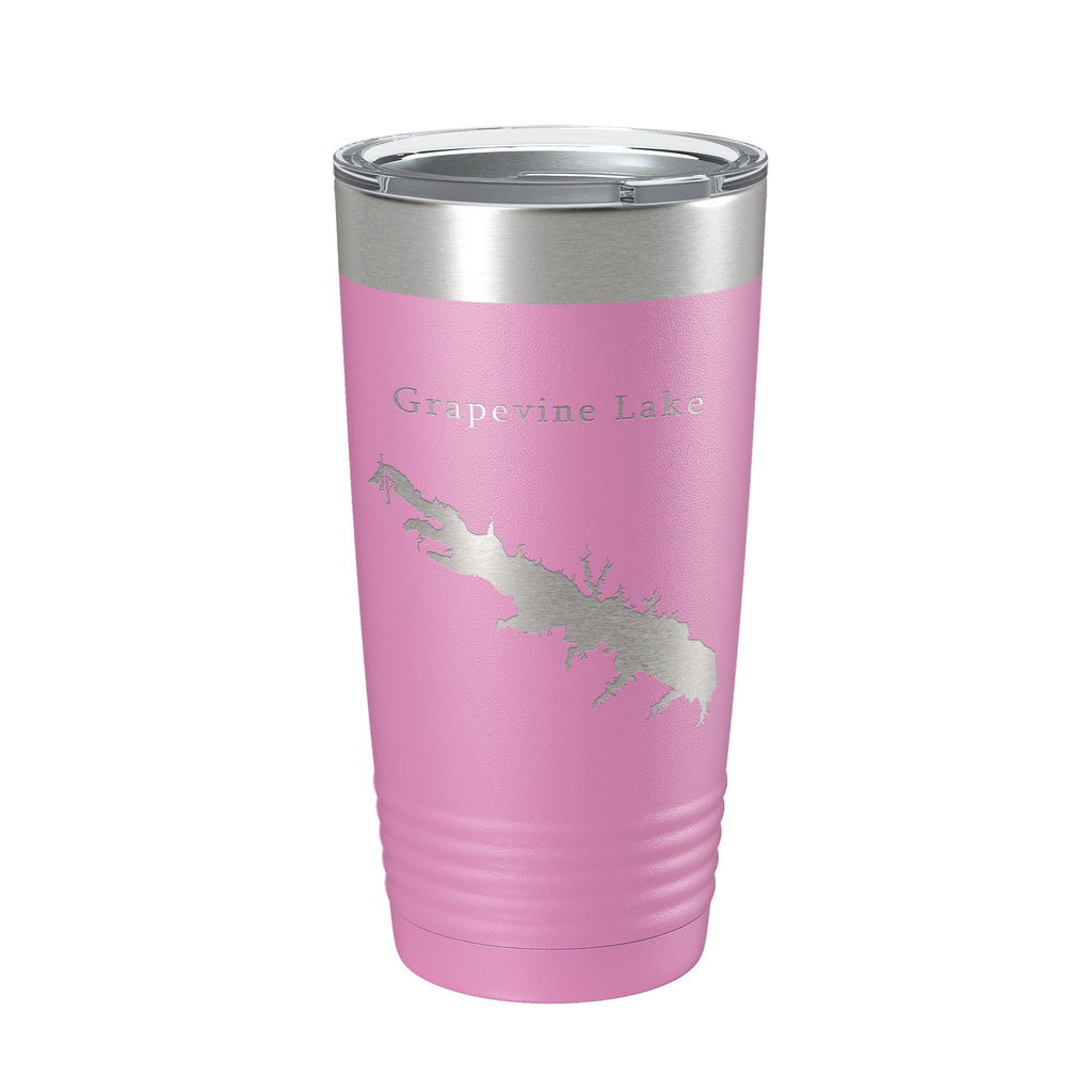 Grapevine Lake Map Tumbler Travel Mug Insulated Laser Engraved Coffee Cup Texas 20 oz