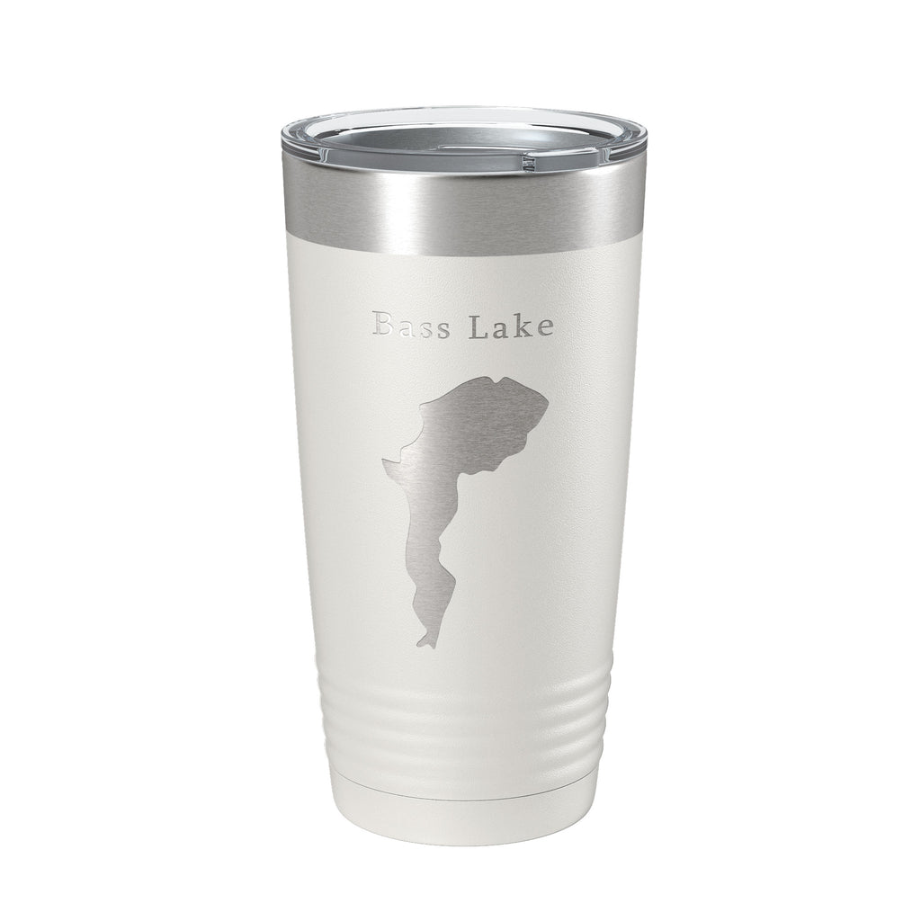 Bass Lake Map Tumbler Travel Mug Insulated Laser Engraved Coffee Cup North Carolina 20 oz