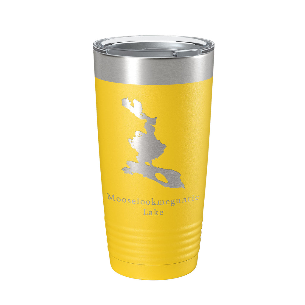 Mooselookmeguntic Lake Map Tumbler Travel Mug Insulated Laser Engraved Coffee Cup Maine 20 oz
