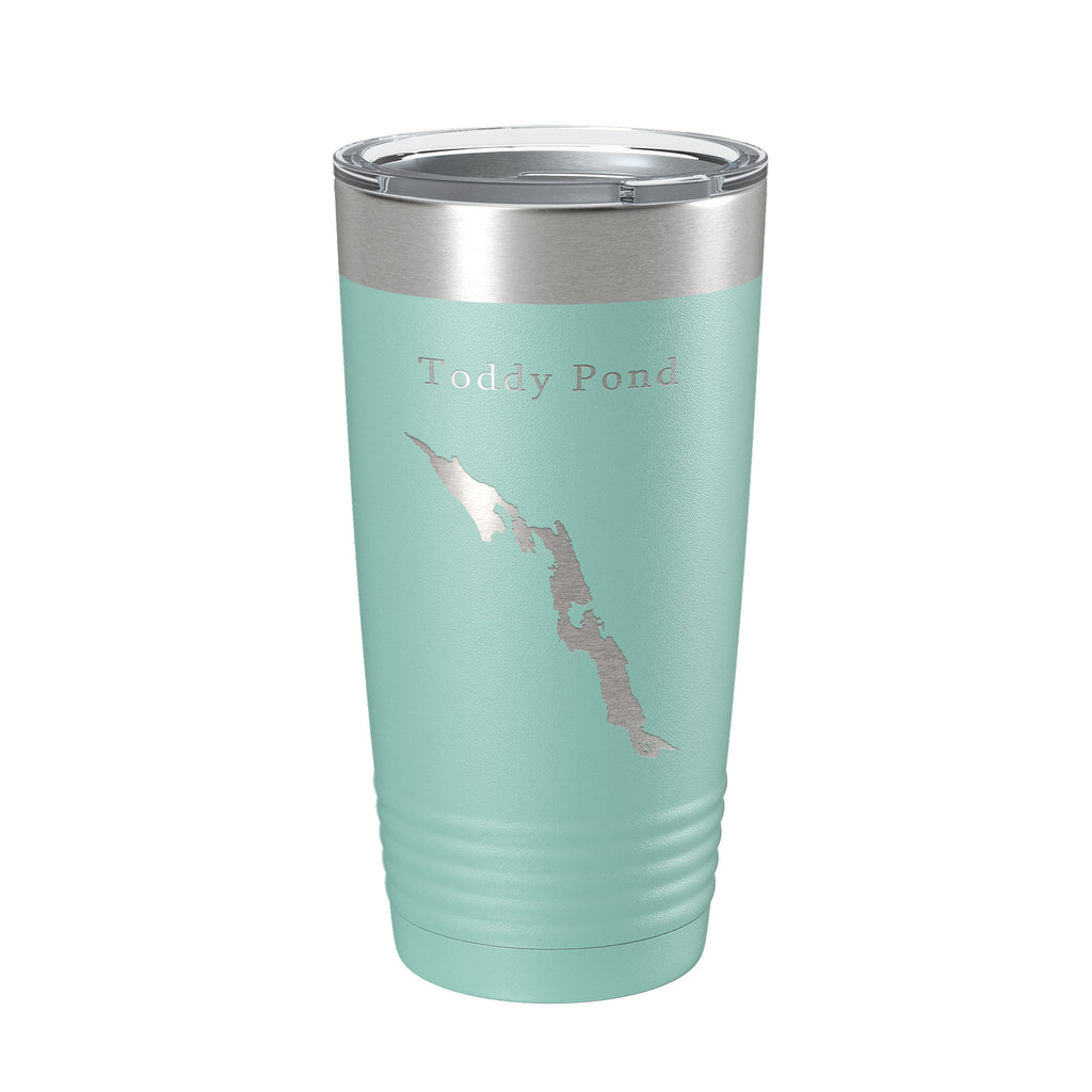 Toddy Pond Tumbler Lake Map Travel Mug Insulated Laser Engraved Coffee Cup Maine 20 oz