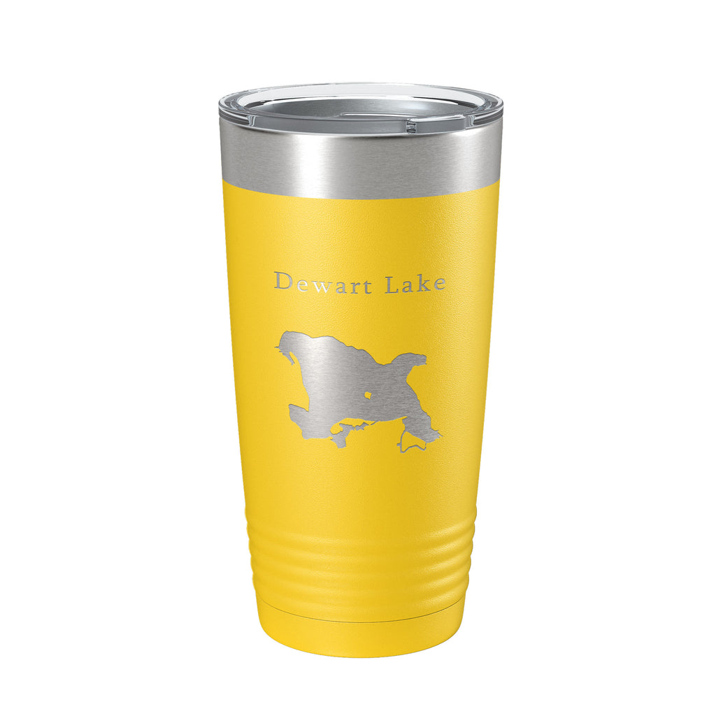 Dewart Lake Map Tumbler Travel Mug Insulated Laser Engraved Coffee Cup Indiana 20 oz