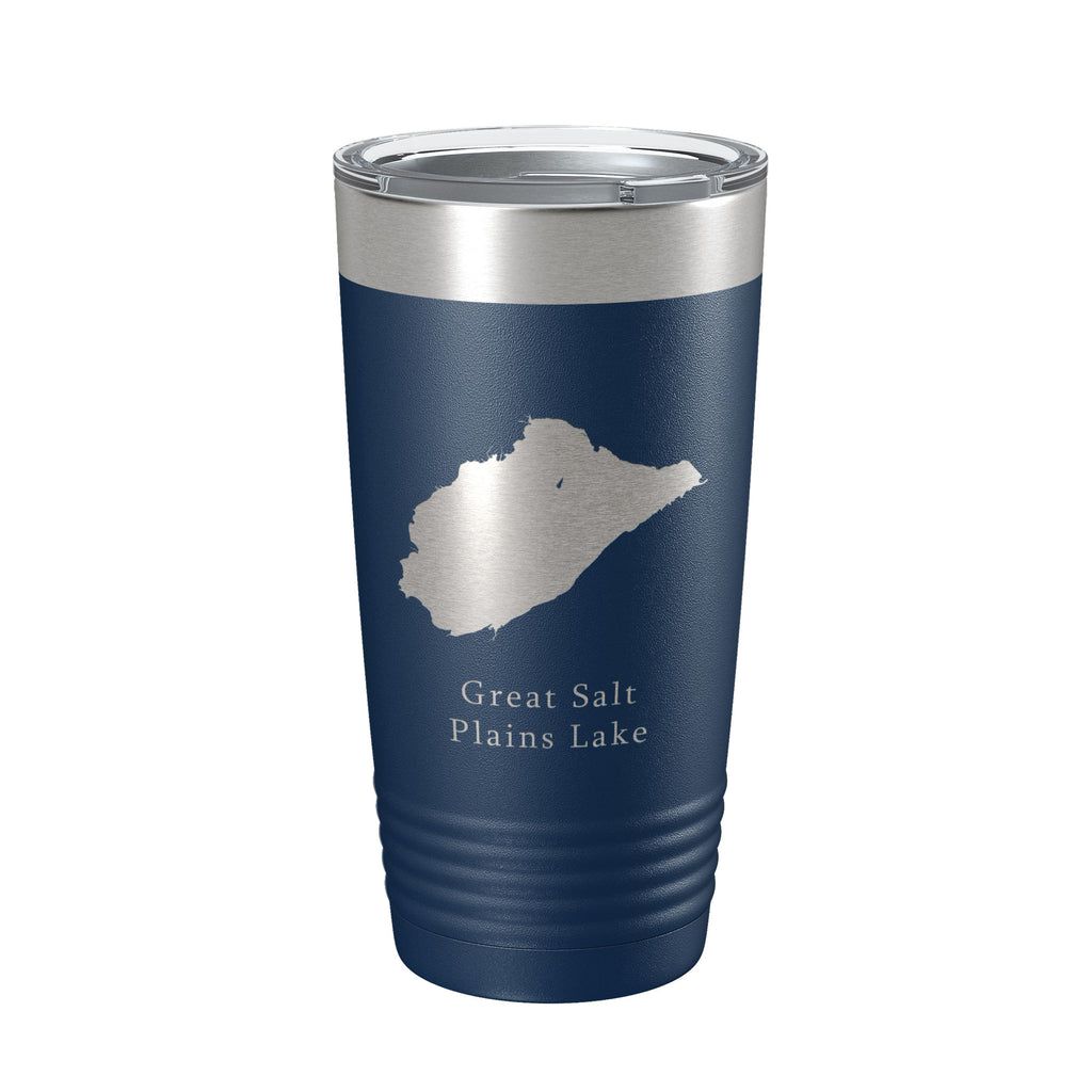 Great Salt Plains Lake Map Tumbler Travel Mug Insulated Laser Engraved Coffee Cup Oklahoma 20 oz