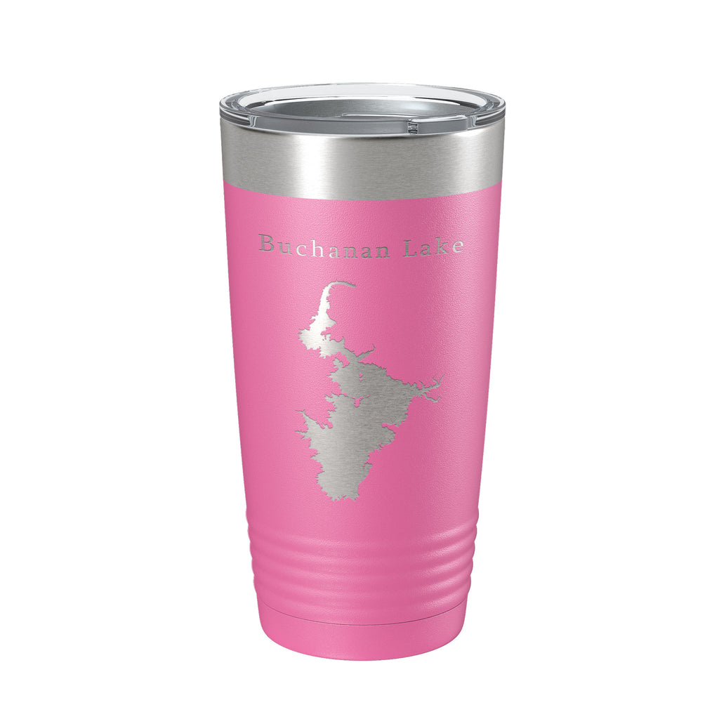 Buchanan Lake Map Tumbler Travel Mug Insulated Laser Engraved Coffee Cup Texas 20 oz
