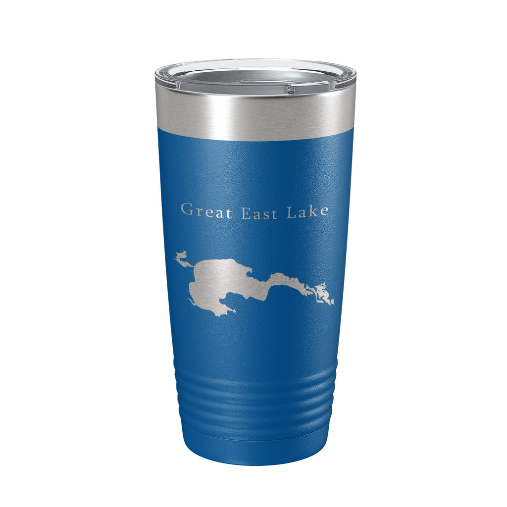 Great East Lake Map Tumbler Travel Mug Insulated Laser Engraved Coffee Cup Maine New Hampshire 20 oz