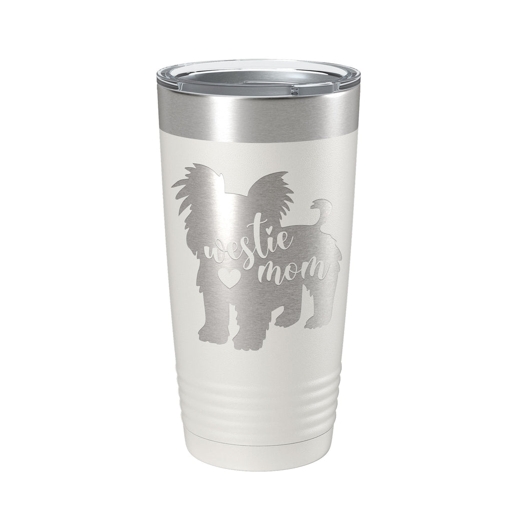 Westie Dog Mom Tumbler West Highland White Terrier Travel Mug Gift Insulated Laser Engraved Coffee Cup 20 oz