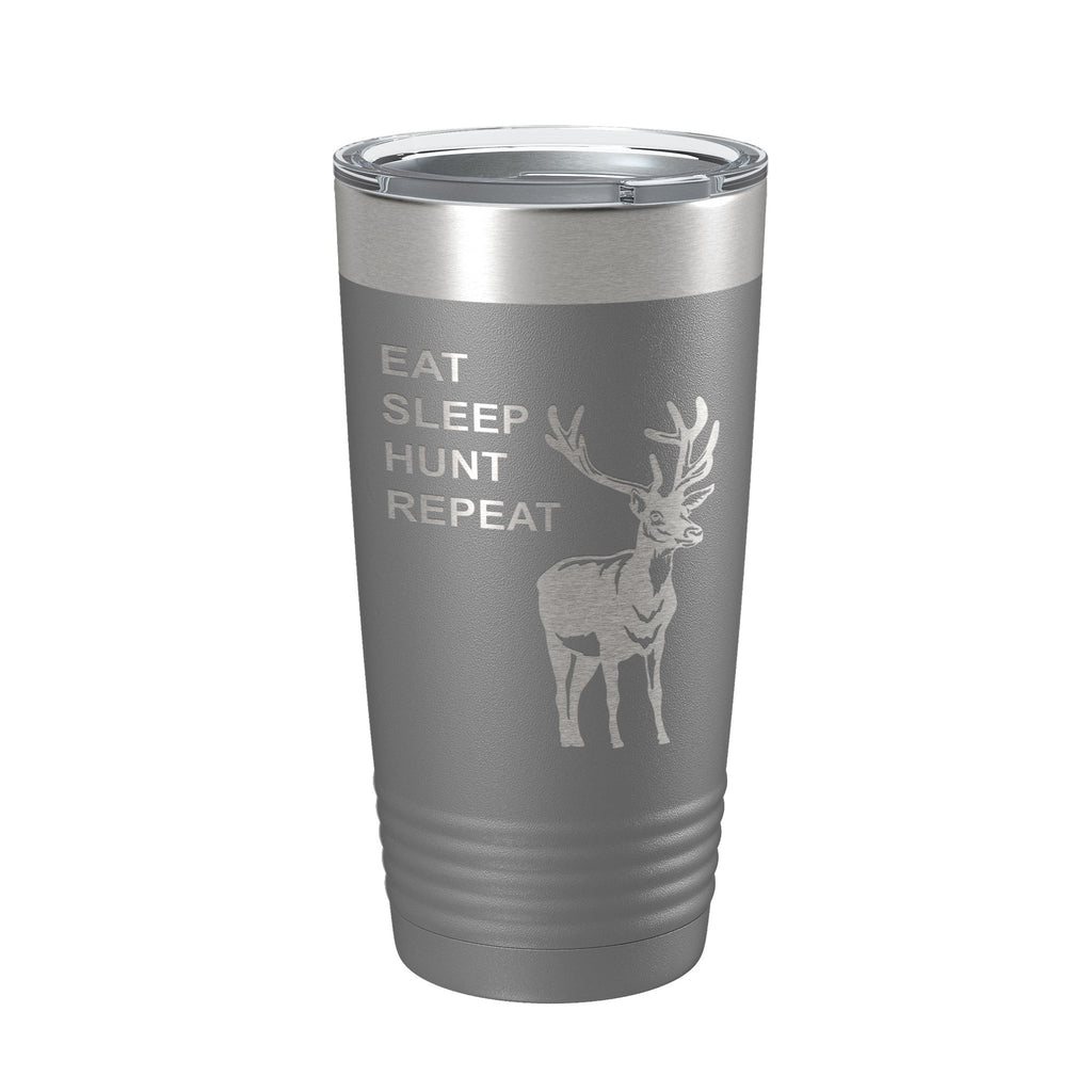 Deer Hunter Tumbler Eat Sleep Hunt Repeat Travel Mug Deer Hunting Insulated Laser Engraved Coffee Cup Gift 20 oz