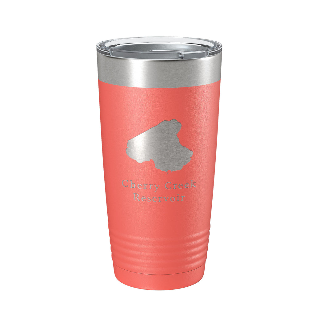 Cherry Creek Reservoir Tumbler Lake Map Travel Mug Insulated Laser Engraved Coffee Cup Colorado 20 oz