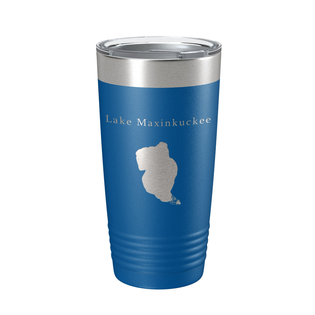 Lake Maxinkuckee Map Tumbler Travel Mug Insulated Laser Engraved Coffee Cup Indiana 20 oz