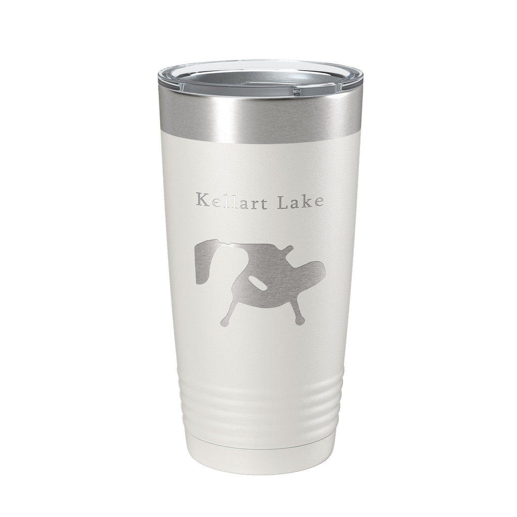 Kellart Lake Map Tumbler Travel Mug Insulated Laser Engraved Coffee Cup Illinois 20 oz