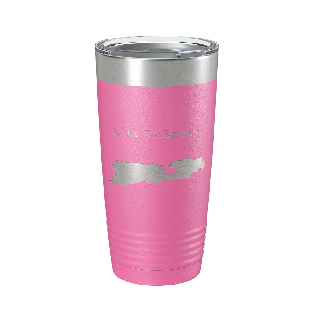 Lake Puckaway Map Tumbler Travel Mug Insulated Laser Engraved Coffee Cup Wisconsin 20 oz