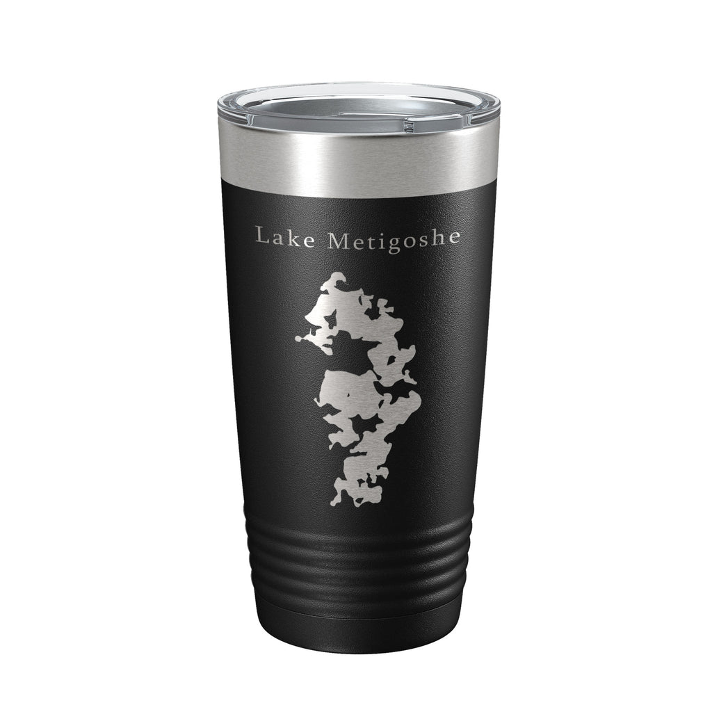 Lake Metigoshe Map Tumbler Travel Mug Insulated Laser Engraved Coffee Cup North Dakota 20 oz