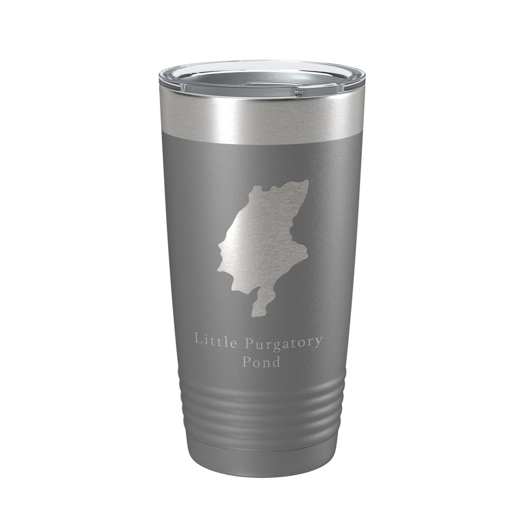 Little Purgatory Pond Tumbler Lake Map Travel Mug Insulated Laser Engraved Coffee Cup Maine 20 oz
