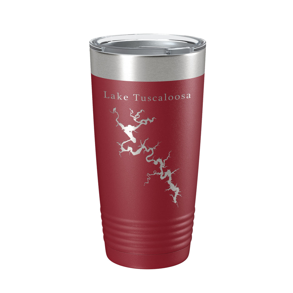 Lake Tuscaloosa Map Tumbler Travel Mug Insulated Laser Engraved Coffee Cup Alabama 20 oz