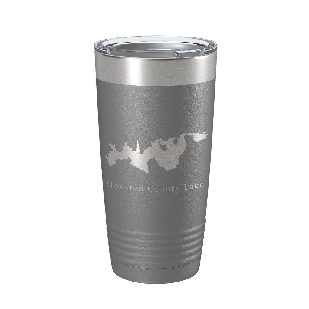 Houston County Lake Map Tumbler Travel Mug Insulated Laser Engraved Coffee Cup Texas 20 oz