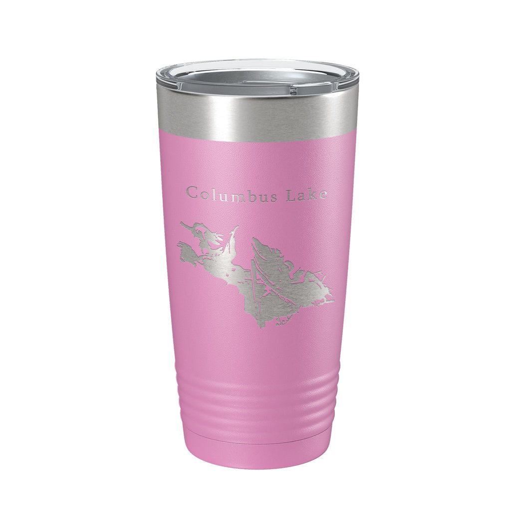 Columbus Lake Map Tumbler Travel Mug Insulated Laser Engraved Coffee Cup Mississippi 20 oz