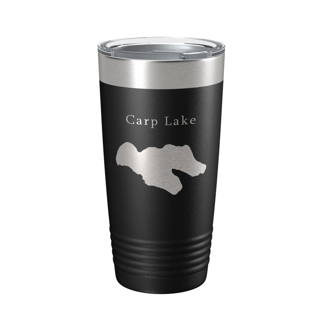 Carp Lake Map Tumbler Travel Mug Insulated Laser Engraved Coffee Cup Michigan 20 oz