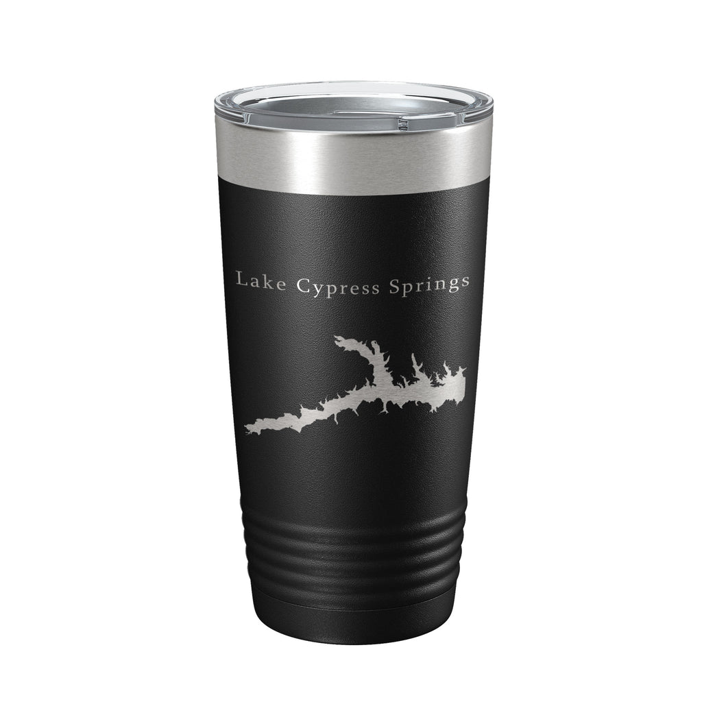 Lake Cypress Springs Map Tumbler Travel Mug Insulated Laser Engraved Coffee Cup Texas 20 oz