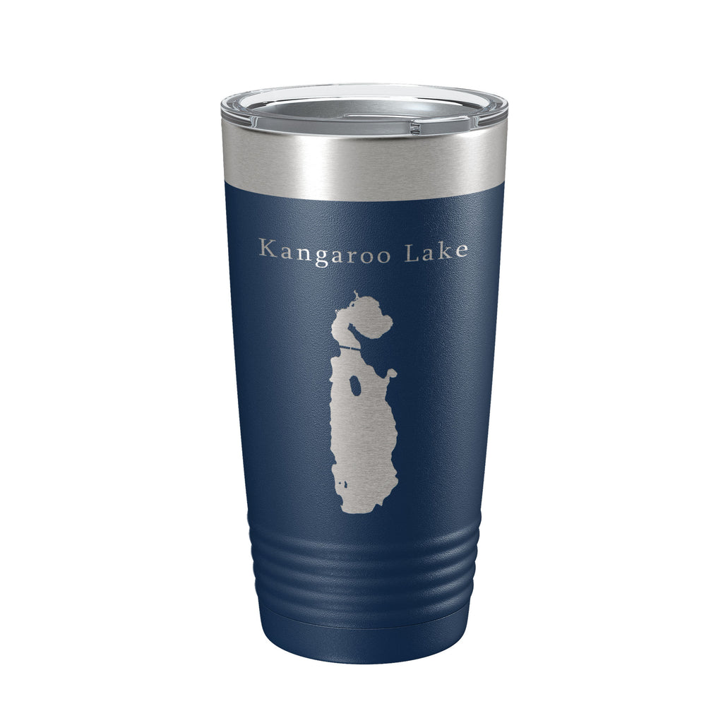 Kangaroo Lake Map Tumbler Travel Mug Insulated Laser Engraved Coffee Cup Wisconsin 20 oz