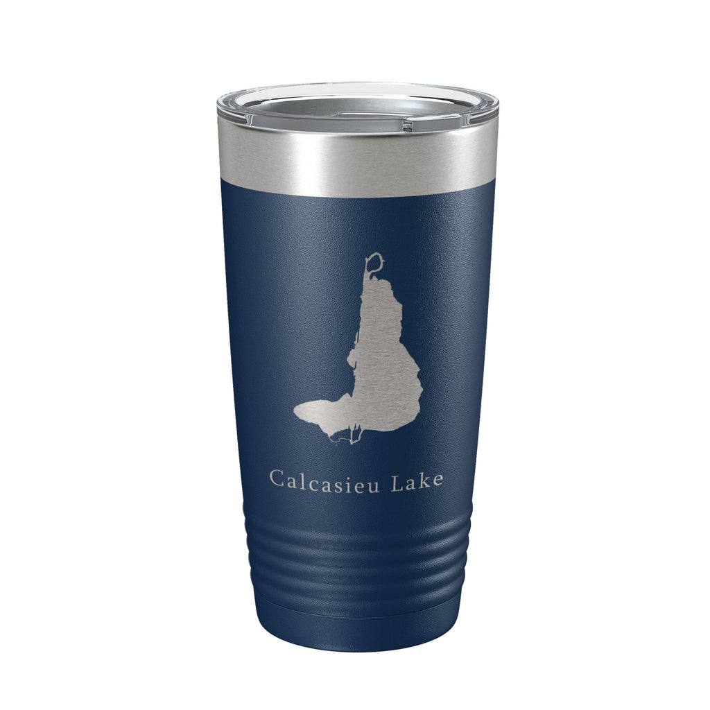 Calcasieu Lake Map Tumbler Travel Mug Insulated Laser Engraved Coffee Cup Louisiana 20 oz