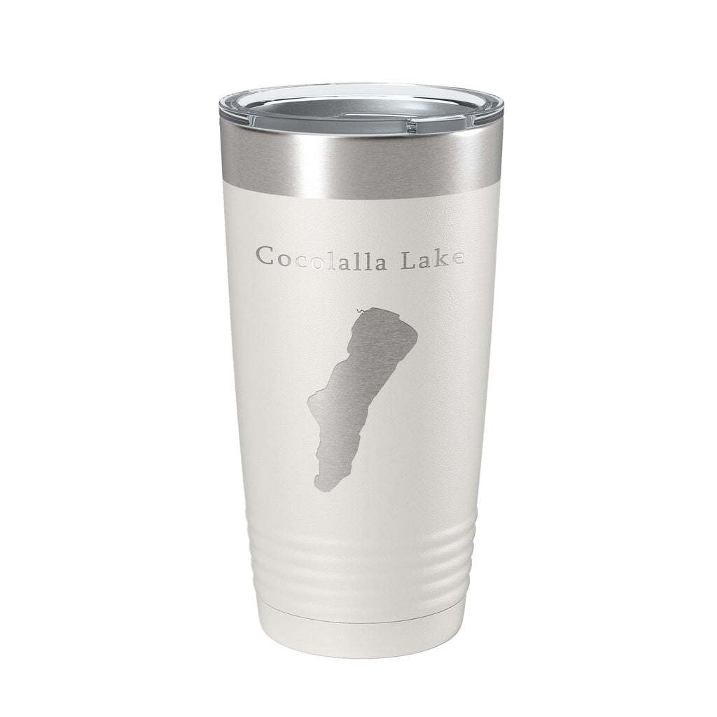 Cocolalla Lake Map Tumbler Travel Mug Insulated Laser Engraved Coffee Cup Idaho 20 oz