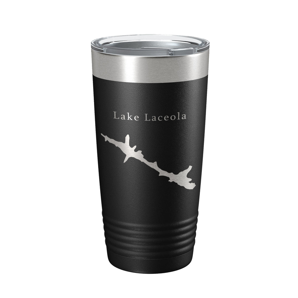 Lake Laceola Map Tumbler Travel Mug Insulated Laser Engraved Coffee Cup Blue Creek Georgia 20 oz