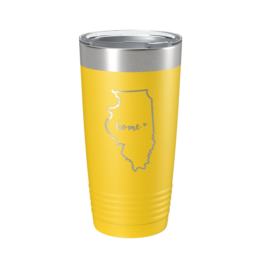 Illinois Tumbler Home State Travel Mug Insulated Laser Engraved Map Coffee Cup 20 oz