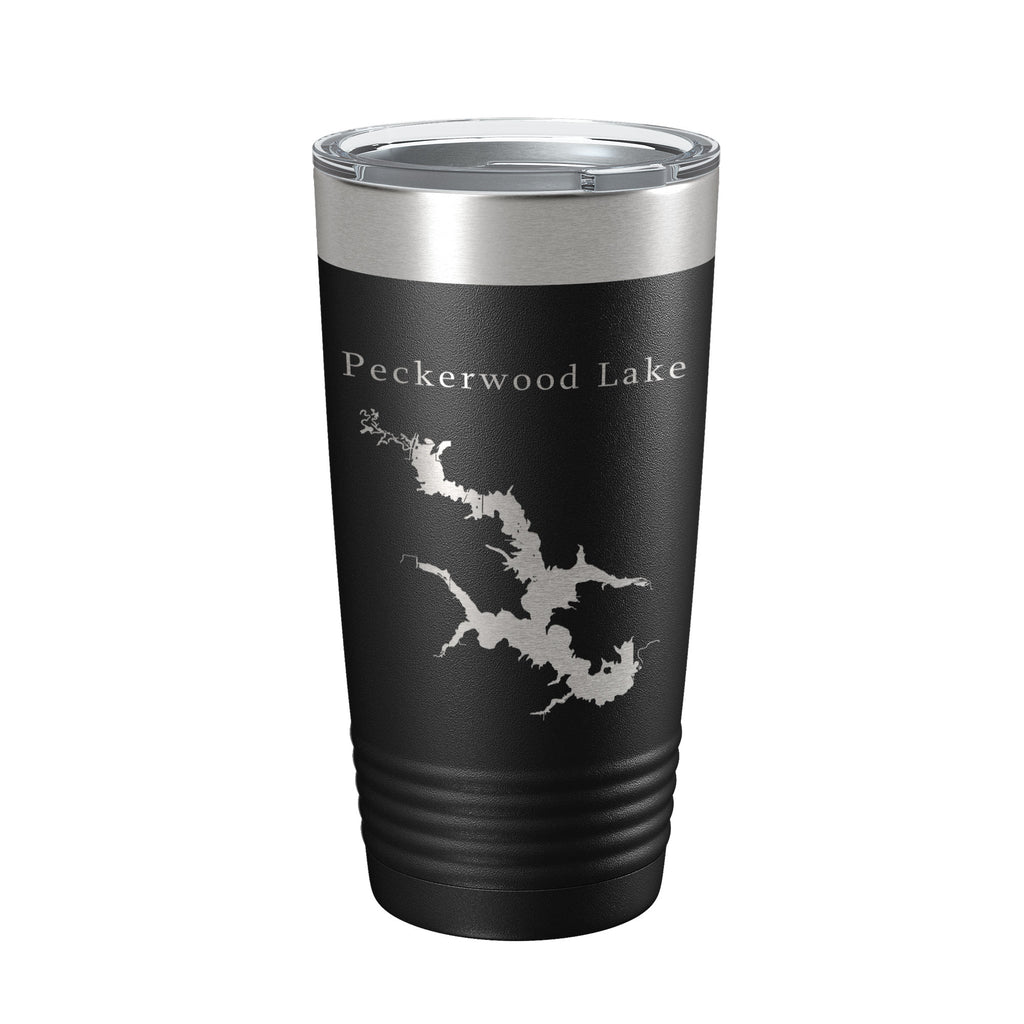 Peckerwood Lake Map Tumbler Travel Mug Insulated Laser Engraved Coffee Cup Hartz Reservoir Arkansas 20 oz