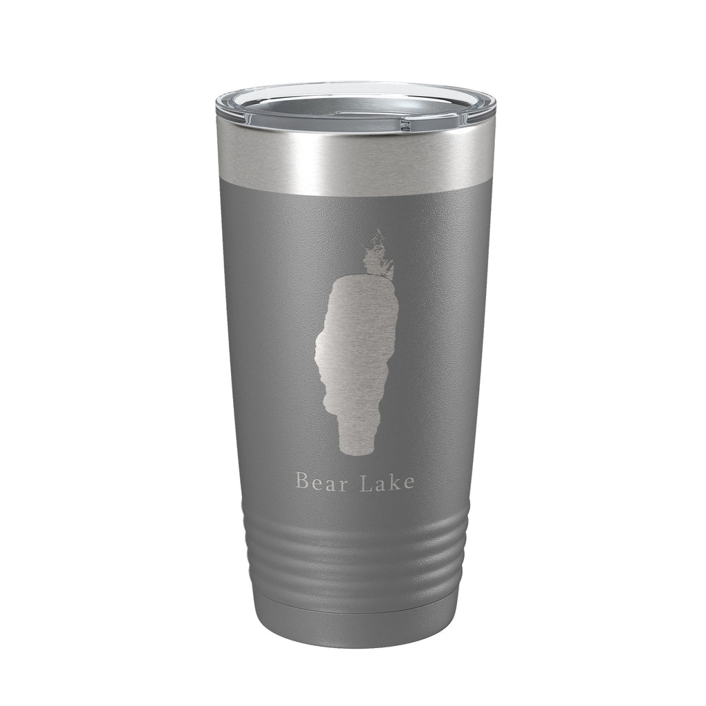 Bear & Mud Lakes Map Tumbler Travel Mug Insulated Laser Engraved Coffee Cup Idaho 20 oz
