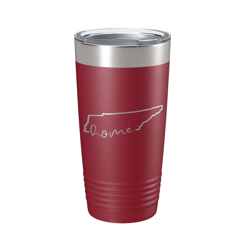Tennessee Home Tumbler State Outline Travel Mug Gift Insulated Laser Engraved Coffee Cup 20 oz