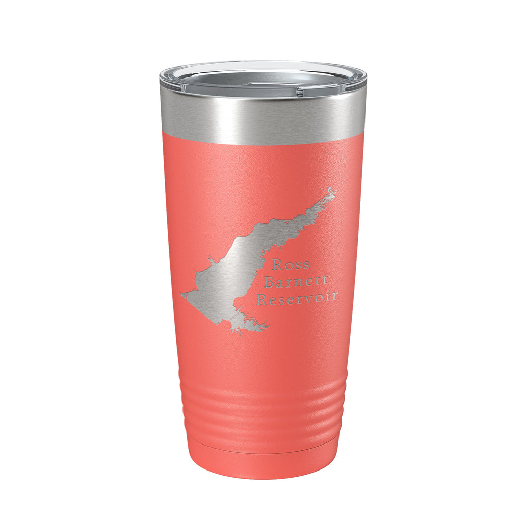Ross R Barnett Reservoir The Rez Tumbler Lake Map Travel Mug Insulated Laser Engraved Coffee Cup Mississippi 20 oz