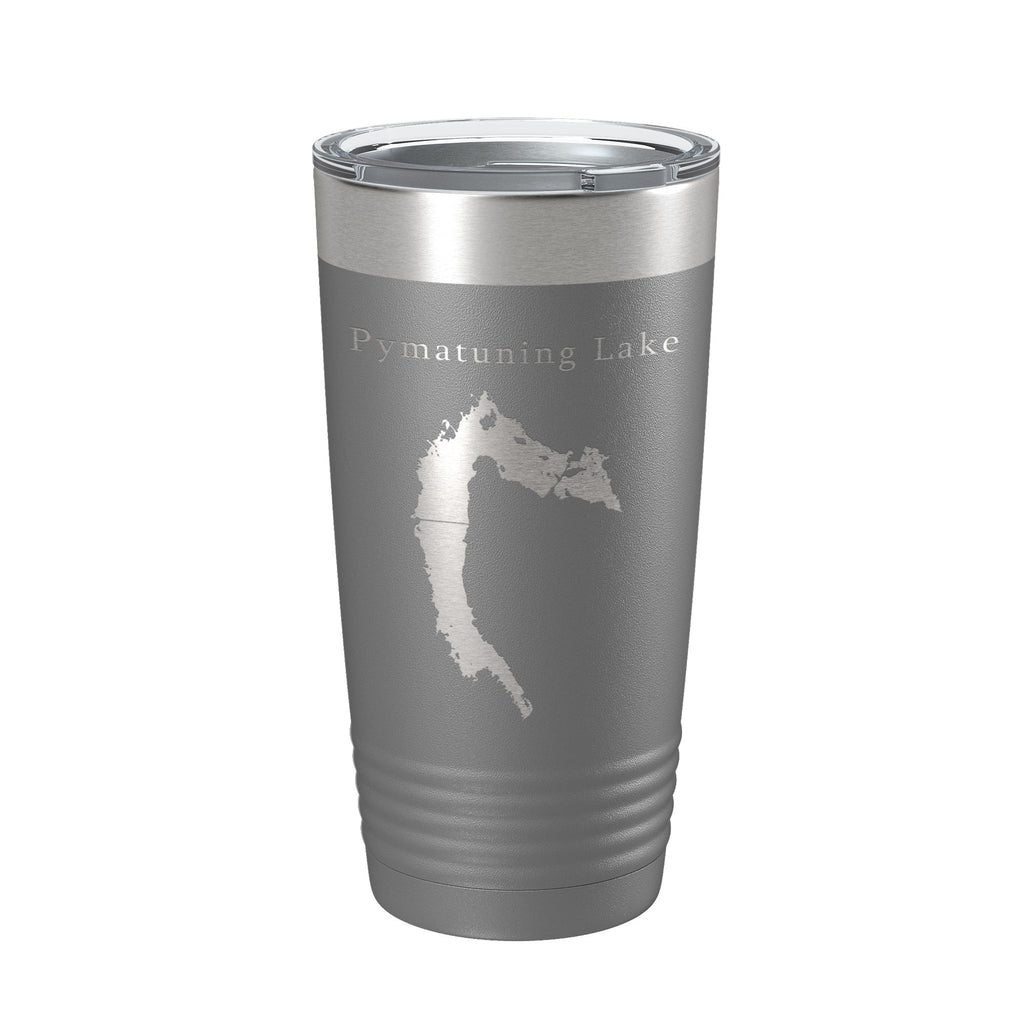 Pymatuning Lake Map Tumbler Travel Mug Insulated Laser Engraved Coffee Cup Ohio Pennsylvania 20 oz