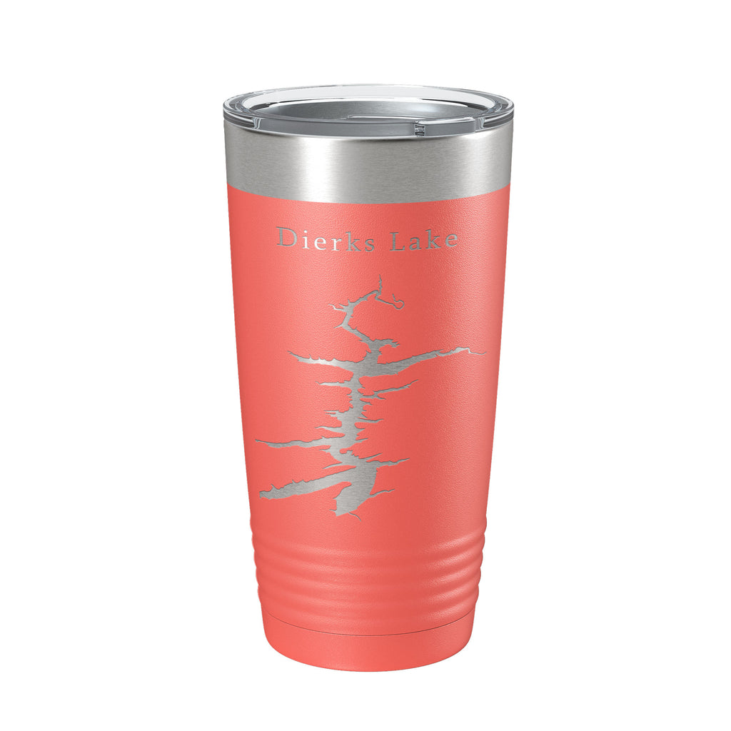 Dierks Lake Map Tumbler Travel Mug Insulated Laser Engraved Coffee Cup Arkansas 20 oz