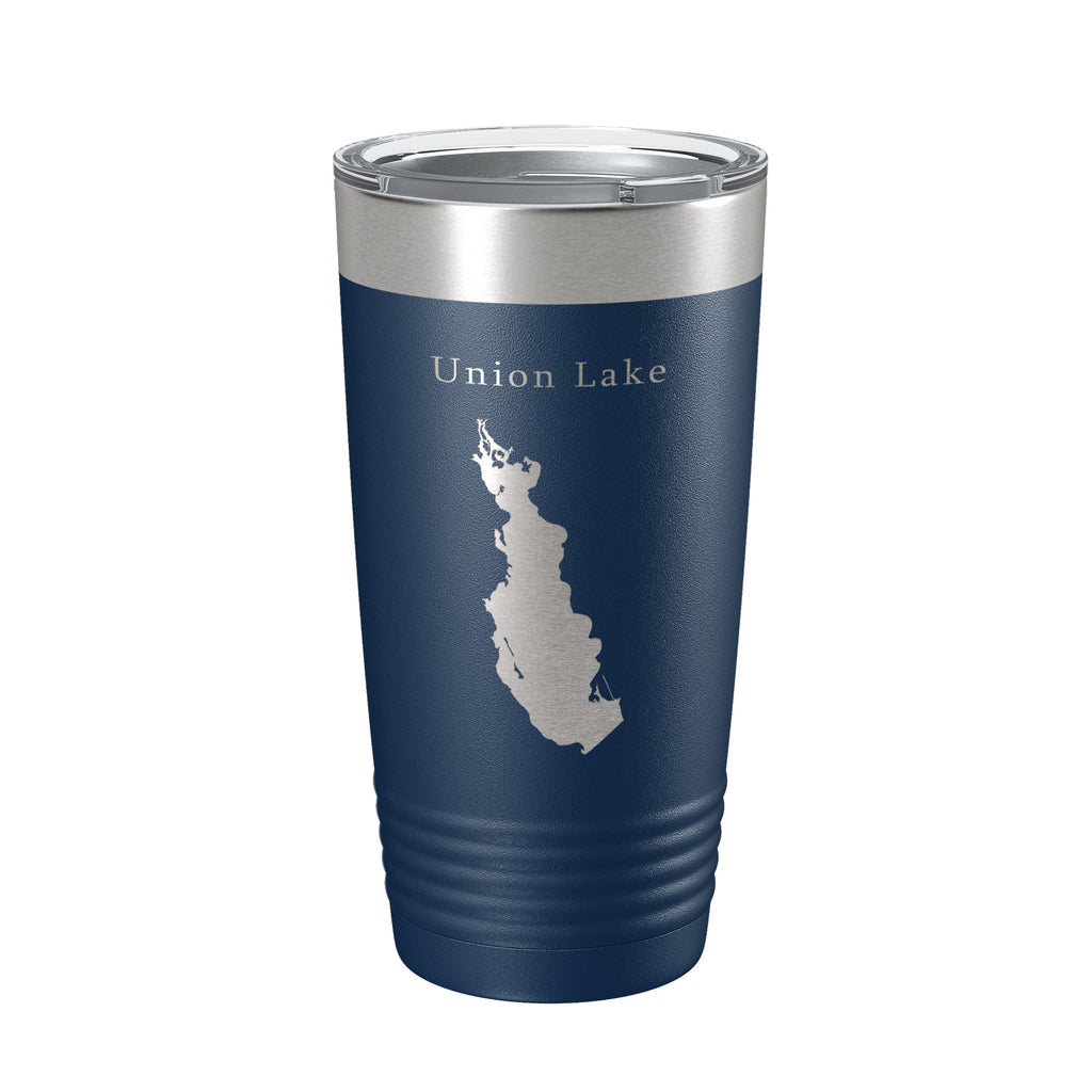 Union Lake Map Tumbler Travel Mug Insulated Laser Engraved Coffee Cup New Jersey 20 oz