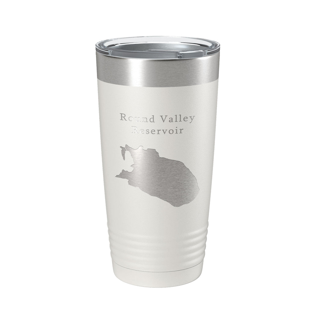 Round Valley Reservoir Tumbler Lake Map Travel Mug Insulated Laser Engraved Coffee Cup New Jersey 20 oz