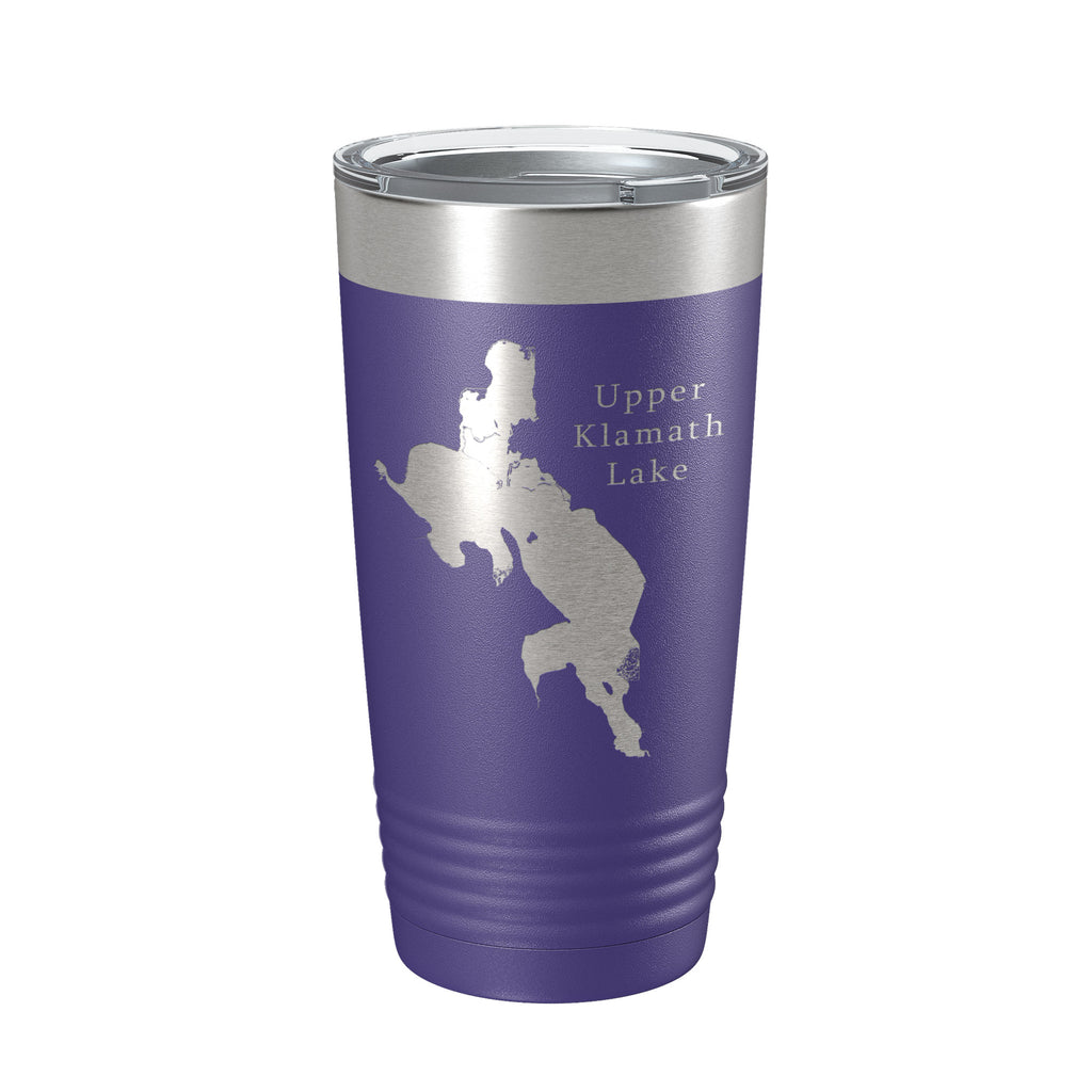 Upper Klamath Lake Map Tumbler Travel Mug Insulated Laser Engraved Coffee Cup Oregon 20 oz